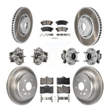 Front Rear Hub Bearing Coated Brake Rotor And Pad Kit (10Pc) For Lexus IS350 IS300 IS200t KBB-133297