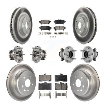 Front Rear Hub Bearing Coated Brake Rotor And Pad Kit (10Pc) For Lexus IS300 IS350 IS200t KBB-133298