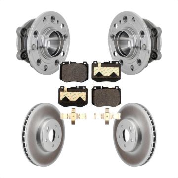 Front Hub Bearing Assembly Coated Disc Brake Rotor & Pad Kit For Mercedes-Benz C300 C350e KBB-133304