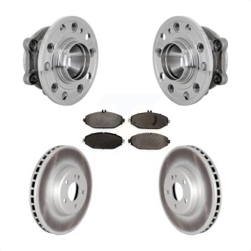 Front Hub Bearing Coated Brake Rotor Pad Kit For Mercedes-Benz C300 Without Sport Package KBB-133305