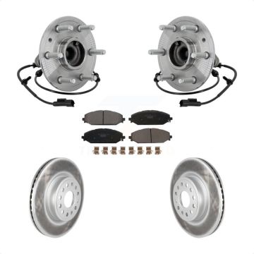 Front Hub Bearing Coated Disc Brake Rotor Pad Kit For Ram 1500 Without 22" Factory Wheels KBB-133316