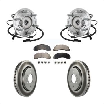 Front Hub Bearing Assembly Coated Brake Rotor Pad Kit For 2017 Ford F-150 Raptor with 4WD KBB-133322