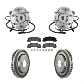 Front Hub Bearing Assembly Coated Brake Rotor And Pad Kit For 2018-2020 Ford F-150 Raptor KBB-133323