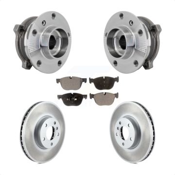 Front Hub Bearing Assembly Coated Brake Rotor And Pad Kit For BMW X5 X6 M12 x 1.25 Thread KBB-133329