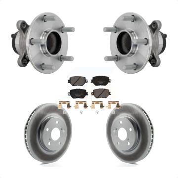 Front Hub Bearing Coated Brake Rotor Pad Kit For 2014 Lexus IS250 Without F Sport Package KBB-133332