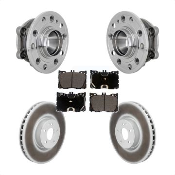 Front Hub Bearing Assembly Coated Brake Rotor Pads Kit For Mercedes-Benz E450 E400 CLS450 KBB-133334