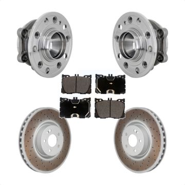 Front Hub Bearing Assembly Coated Brake Rotor Pads Kit For Mercedes-Benz E450 E400 CLS450 KBB-133335