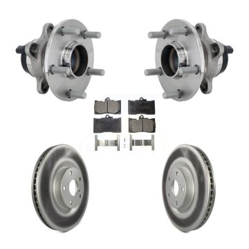 Front Hub Bearing Coated Brake Rotor & Pads Kit For Lexus GS350 RC300 GS450h GS300 RC200t KBB-133337