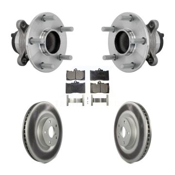Front Hub Bearing Assembly Coated Disc Brake Rotor & Pad Kit For Lexus IS300 IS350 IS200t KBB-133339