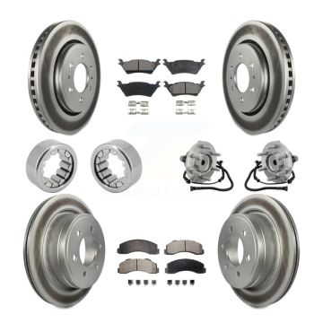 Front Rear Hub Bearing Coat Brake Rotor Pads Shoe Kit (10Pc) For 2015-2017 Ford F-150 RWD KBB-133353