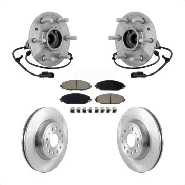 Front Hub Bearing Assembly Brake Rotor & Pads Kit For Ram 1500 Without 22" Factory Wheels KBB-133388
