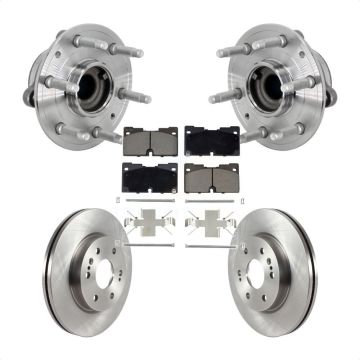 Front Hub Bearing Brake Rotor Pad Kit For Chevrolet GMC Silverado 1500 Sierra Yukon Tahoe KBB-133389