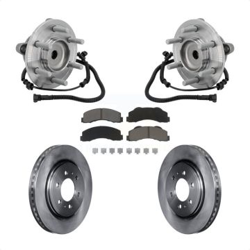 Front Hub Bearing Assembly Disc Brake Rotors And Pads Kit For 2015-2017 Ford F-150 RWD KBB-133401