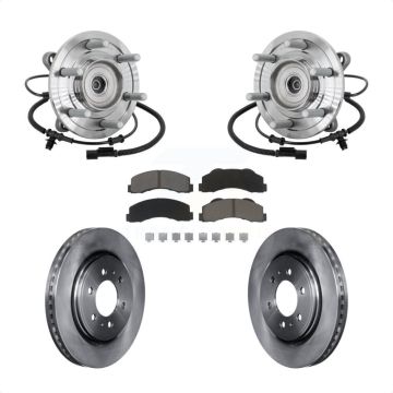 Front Hub Bearing Assembly Disc Brake Rotor & Pad Kit For 2017 Ford F-150 Raptor with 4WD KBB-133402