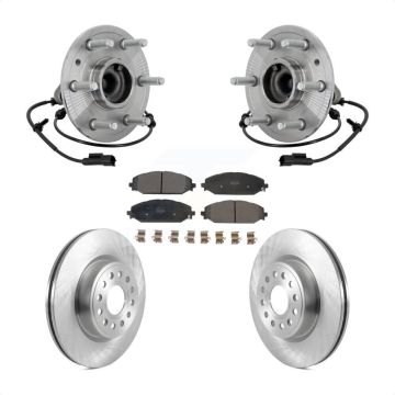 Front Hub Bearing Assembly Brake Rotor & Pads Kit For Ram 1500 Without 22" Factory Wheels KBB-133421