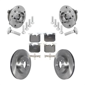 Front Hub Bearing Disc Brake Rotor & Pad Kit For BMW 440i xDrive Gran Coupe M240i 340i GT KBB-133439