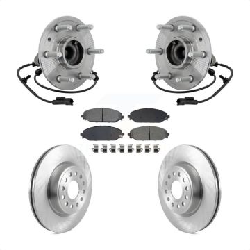 Front Hub Bearing Assembly Brake Rotor & Pads Kit For Ram 1500 Without 22" Factory Wheels KBB-133452