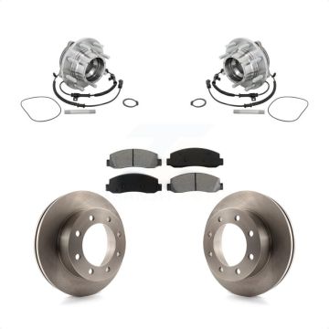 Front Hub Bearing Assembly Brake Rotor Pads Kit For Ford F-450 Super Duty Crew Cab Pickup KBB-133465