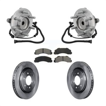 Front Hub Bearing Assembly Disc Brake Rotors And Pads Kit For 2015-2017 Ford F-150 RWD KBB-133467