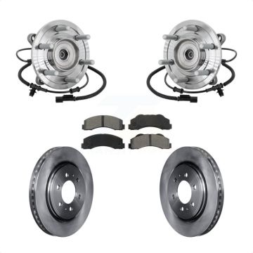 Front Hub Bearing Assembly Disc Brake Rotor & Pad Kit For 2017 Ford F-150 Raptor with 4WD KBB-133468