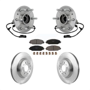 Front Hub Bearing Assembly Brake Rotor & Pads Kit For Ram 1500 Without 22" Factory Wheels KBB-133486