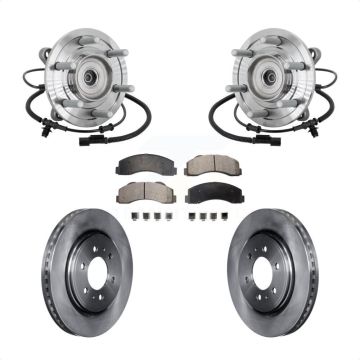 Front Hub Bearing Assembly Disc Brake Rotor & Pad Kit For 2017 Ford F-150 Raptor with 4WD KBB-133502