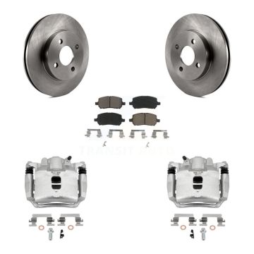 Front Disc Brake Caliper Rotor & Ceramic Pad Kit For Saturn Ion Chevrolet Cobalt Pontiac KC8-100004C