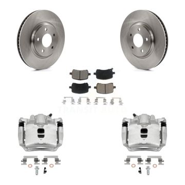 Front Brake Caliper Rotor Ceramic Pad Kit For Pontiac Pursuit 2.2L With Rear Disc Brakes KC8-100005C