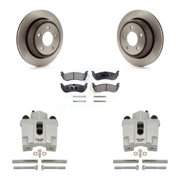 Rear Disc Brake Caliper Rotors And Ceramic Pads Kit For 2010-2011 Ford Ranger KC8-100005T