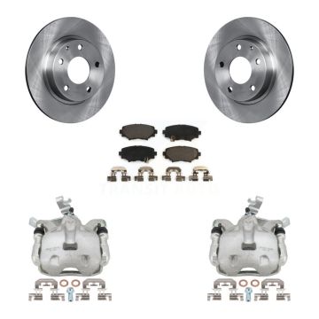 Rear Disc Brake Caliper Rotors And Ceramic Pad Kit For 2014-2016 Mazda 3 Sport 2.5L/2.0L KC8-100006T