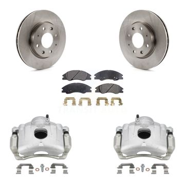 Front Disc Brake Caliper Rotors And Semi-Metallic Pads Kit For Kia Spectra Spectra5 KC8-100008P