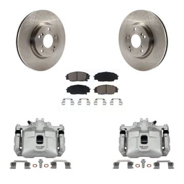 Front Disc Brake Caliper Rotors And Ceramic Pads Kit For 2002-2006 Acura RSX Type-S KC8-100009C