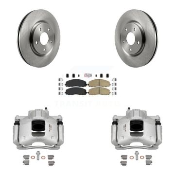 Front Brake Caliper Rotors Ceramic Pad Kit For 12 Ram C/V With Dual Piston KC8-100009N