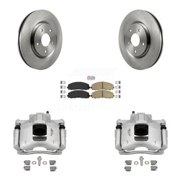 Front Brake Caliper Rotors Ceramic Pad Kit For 12 Ram C/V With Dual Piston KC8-100010N