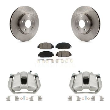 Front Disc Brake Caliper Rotors And Semi-Metallic Pads Kit For Honda Accord KC8-100012S