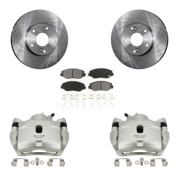 Front Brake Caliper Rotor And Semi-Metallic Pad Kit For Honda Civic Accord Fit Acura ILX KC8-100014S