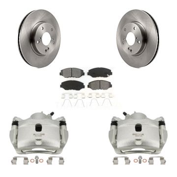 Front Disc Brake Caliper Rotors And Semi-Metallic Pads Kit For Honda Civic KC8-100015S