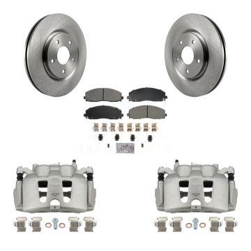 Front Disc Brake Caliper Rotors And Semi-Metallic Pads Kit For 2014-2020 Dodge Journey KC8-100016N