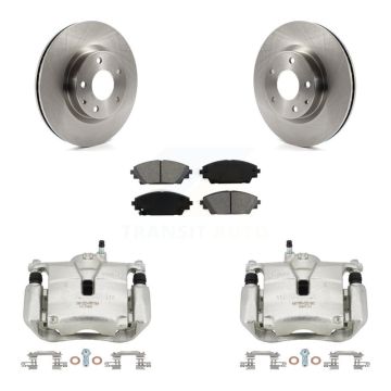 Front Disc Brake Caliper Rotors And Semi-Metallic Pads Kit For Mazda 3 CX-3 Sport KC8-100017S