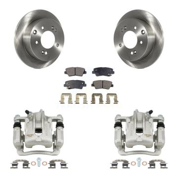 Rear Disc Brake Caliper Rotors And Ceramic Pads Kit For 2010-2013 Kia Soul KC8-100017T