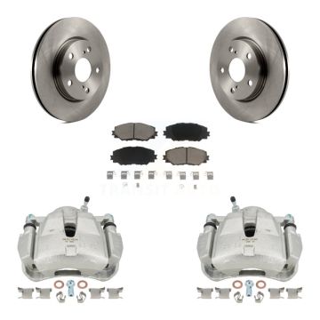 Front Disc Brake Caliper Rotors And Ceramic Pads Kit For 2014-2015 Toyota RAV4 LE KC8-100018C
