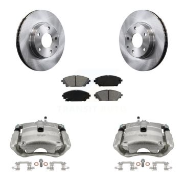 Front Disc Brake Caliper Rotors And Semi-Metallic Pads Kit For Mazda 3 CX-3 Sport KC8-100018S