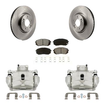 Front Disc Brake Caliper Rotors And Semi-Metallic Pads Kit For Hyundai Sonata KC8-100023S