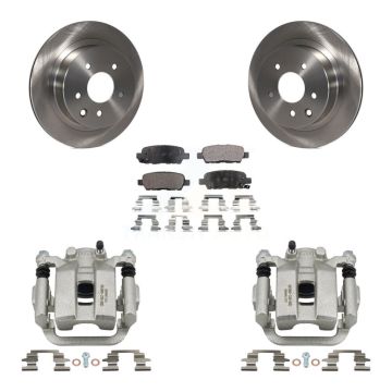 Rear Brake Caliper Rotor And Ceramic Pad Kit For INFINITI G35 With Single Piston KC8-100023T