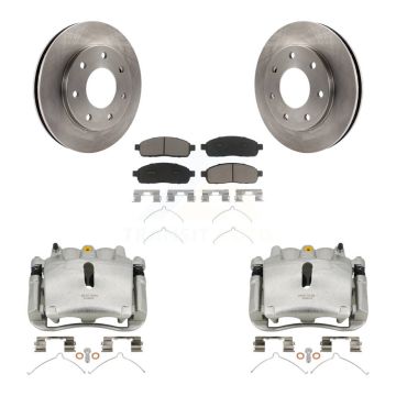 Front Disc Brake Caliper Rotors And Ceramic Pads Kit For 2004 Ford F-150 4WD KC8-100025C