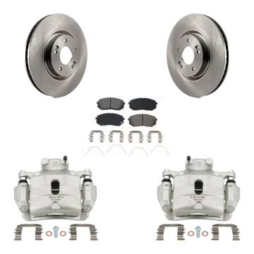 Front Disc Brake Caliper Rotors And Semi-Metallic Pads Kit For Hyundai Sonata Kia Optima KC8-100028S