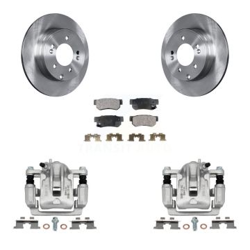 Rear Disc Brake Caliper Rotors And Ceramic Pad Kit For 2006 Hyundai Sonata 3.3L To 03 06 KC8-100029T