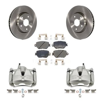 Front Brake Caliper Rotor Semi-Metallic Pad Kit For 2014 Lexus IS250 Base with Sedan RWD KC8-100030P