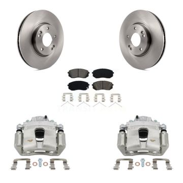 Front Disc Brake Caliper Rotors And Semi-Metallic Pads Kit For Hyundai Sonata KC8-100030S