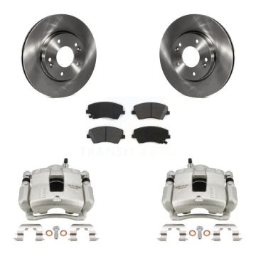 Front Disc Brake Caliper Rotors And Semi-Metallic Pads Kit For Hyundai Elantra KC8-100031S